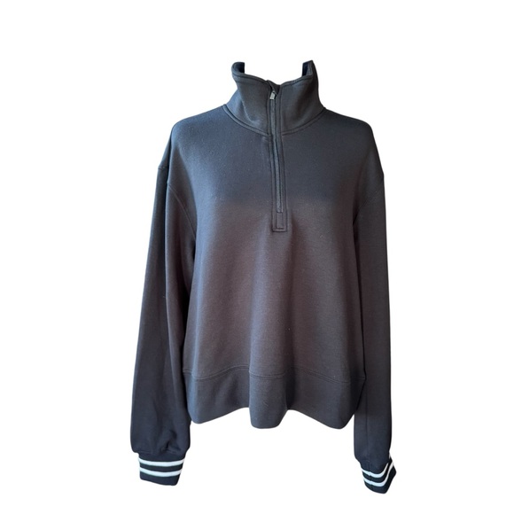 Yogalicious Black Quarter Zip Pullover Scuba Knit Size L - Picture 6 of 9